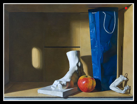 "Zwischen Arm und Fuss"   100x80cm, Öl/Malplatte, 2008 -  VERKAUFT