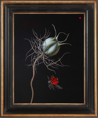 "Nigella" 30x24cm, Mischtechnik/Malplatte, 2020 -  VERKAUFT