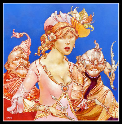 "Die schöne Gärtnerin..." 50x50cm, Öl/MP, 2016 - Preis auf Anfrage