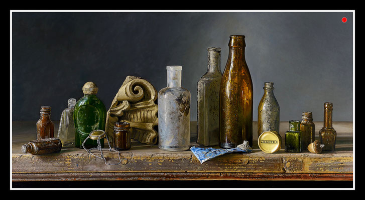 "Gartenarchäologie" 63x120cm, Öl/Malplatte, 2025 - VERKAUFT
