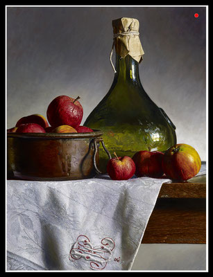 "Kyffhäuser Äpfel"   50x38cm, Öl/Malplatte, 2017 -  VERKAUFT