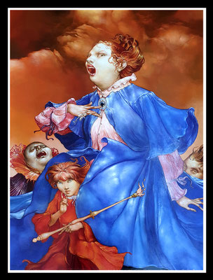 "Die verwundete Sängerin" 80x60cm, Öl/Hartfaser, 2005 - Preis auf Anfrage