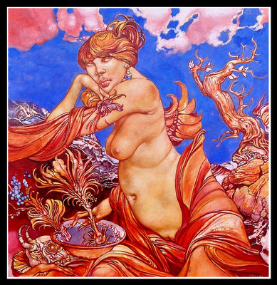 "Winterengel" 60x60cm, Öl/Hartfaser, 2019 -Preis auf Anfrage