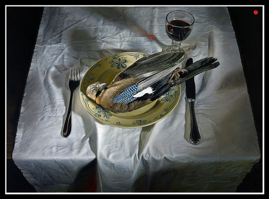 "Angerichtet"   95x130cm, Öl/Malplatte, 2014 -  VERKAUFT