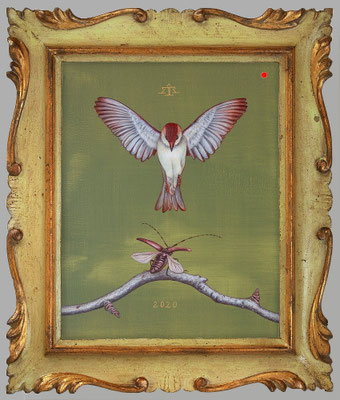 "Aufstieg" 30x24cm, Mischtechnik/Malplatte, 2020 -  VERKAUFT