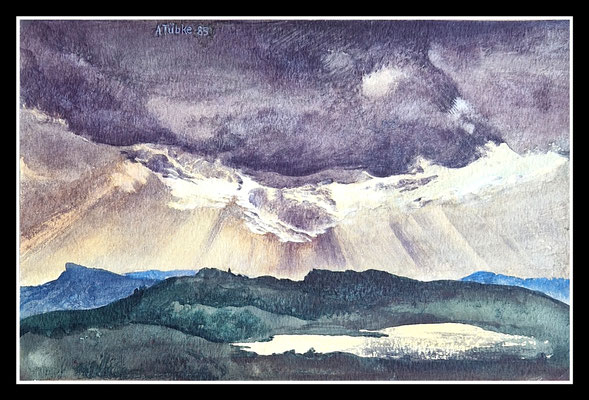 "Wolkenlandschaft" Aquarell auf Bütten, 19,5x29cm, 1985 - 800,-EUR