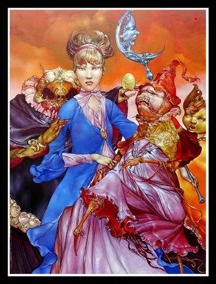 "Puppenspielerin" 80x60cm, Öl/Hartfaser, 2007 - VERKAUFT