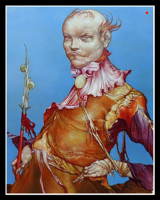 "Verwundeter Schneckenwirt" 50x40cm, Öl/Hartfaser, 2007 - VERKAUFT