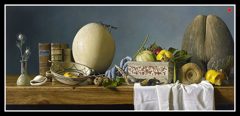 "Die Sammlerlust des Herrn T."   60x130cm, Öl/Malplatte, 2016 -  VERKAUFT
