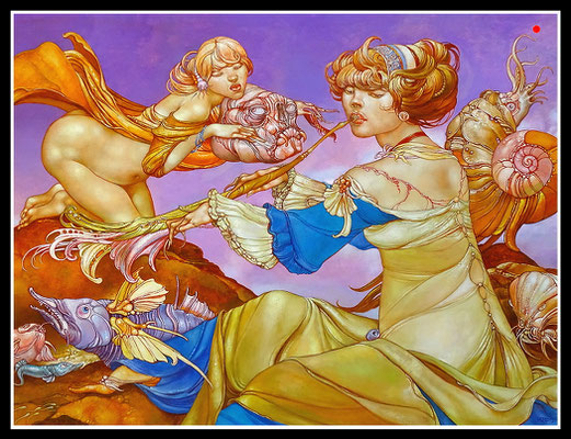 "Posaunenkonzert am Strand"   60x80cm, Öl/MP, 2013 -  VERKAUFT