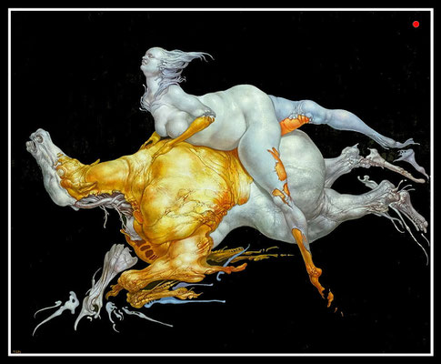 "Walküre"   90x110cm, Öl/Hartfaser, 1991 -  VERKAUFT