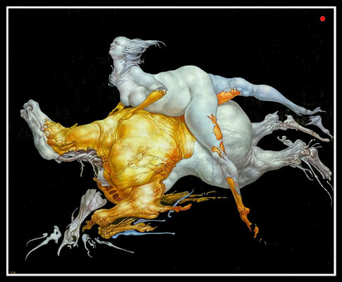 "Walküre"   90x110cm, Öl/Hartfaser, 1991 -  VERKAUFT