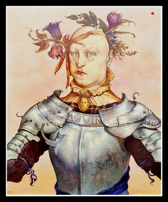 "Agwin der Prahler" 60x50cm, Öl/Holz, 2001 - VERKAUFT