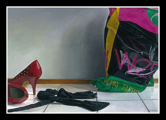 "Rote Schuhe oder Erinnerung an B." 70x100cm, Öl/Leinwand, 1990 - Preis auf Anfrage
