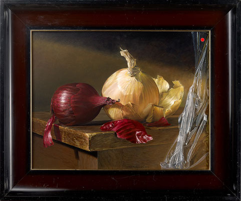 "Zwiebeln"   36x47cm, Öl/Malplatte, 2012 -  VERKAUFT