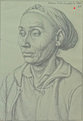 "Bäuerin in Samarkand" Bleistift, 1961 - VERKAUFT