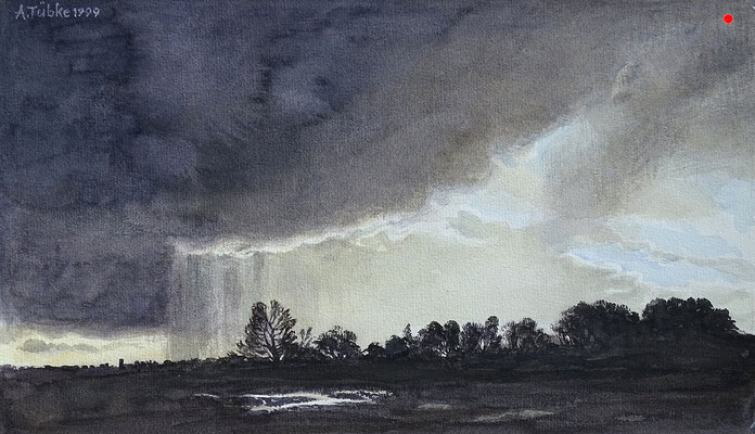 "Regenlandschaft" Aquarell, 1999 - VERKAUFT