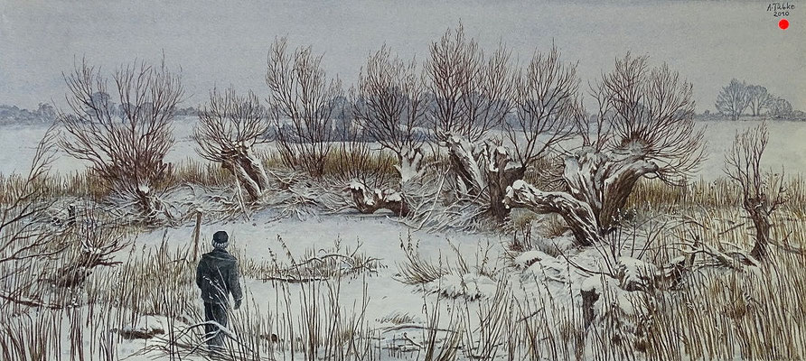 "Winteraquarell" Aquarell, 2010 - VERKAUFT