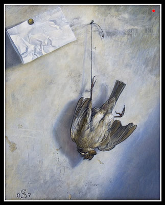 "Botschaft"   40x30cm, Öl/Malplatte, 2007 -  VERKAUFT