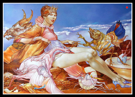 "Prinzessin auf dem Anger"   70x100cm, Öl/MP, 2011 -  VERKAUFT