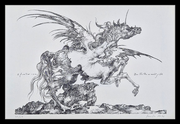 "Das Tier das es nicht gibt" 35cmx50cm, Federlithografie, 1976 - 200,-EUR