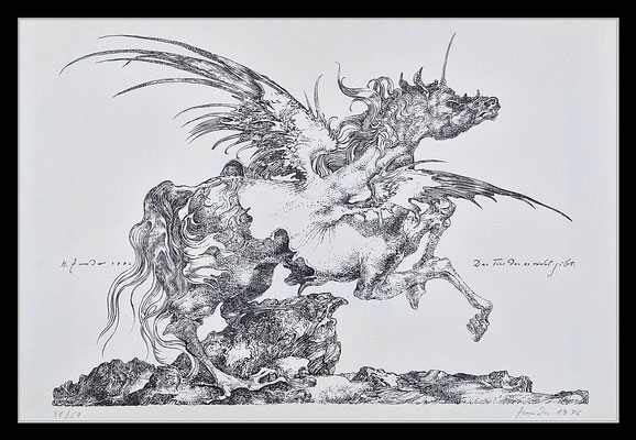 "Das Tier das es nicht gibt" 35cmx50cm, Federlithografie, 1976 - 200,-EUR