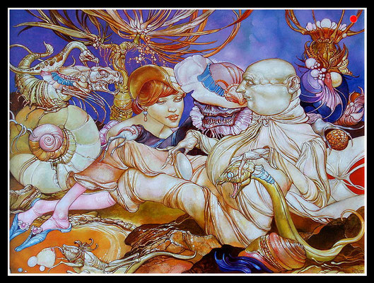 "Tropisches Pastorale auf Goldgrund"   60x80cm, Öl/MP, 2015 -  VERKAUFT