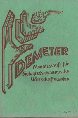 1935 - Demeter, Monatsschrift für biologisch-dynamische Wirtschaftsweise, Heft 10