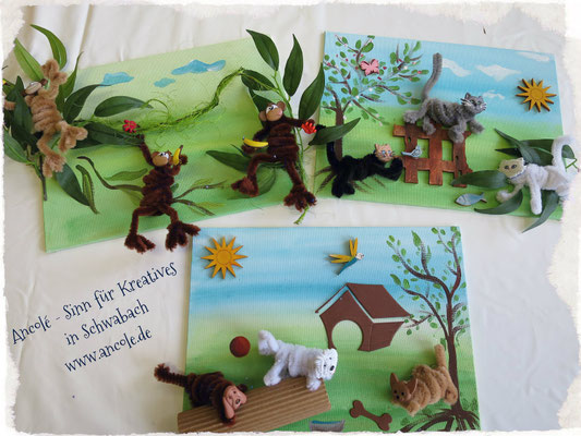 Kinderferienprogramm 2015: Lustige Tierbilder mit Pfeifenputzern