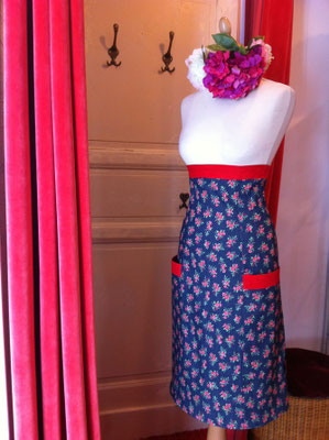 Jupe BETTY en jean à fleurs