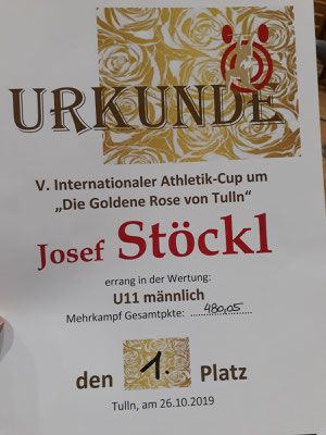 Urkunde Stöckl Josef (KSV-Rum)