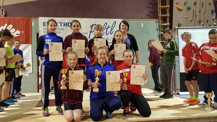 Siegerehrung Schüler U13 mit Steiner Victoria & Lamparter Anna (KSV-RUM)