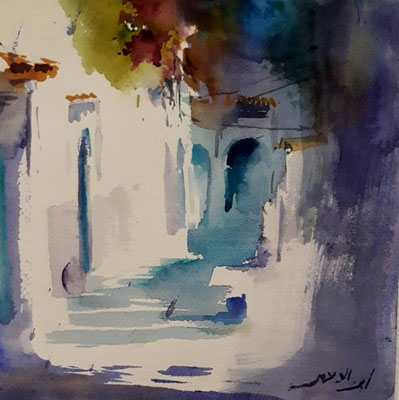 Aquarelle de Mustapha Ben Lahmar