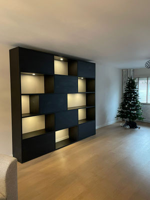 Wandkast zwart eiken