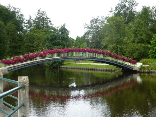 Le petit pont fleuri sur le lac