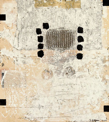 Ohne Titel 2004, Mischtechnik auf Holz 100 x 90 cm