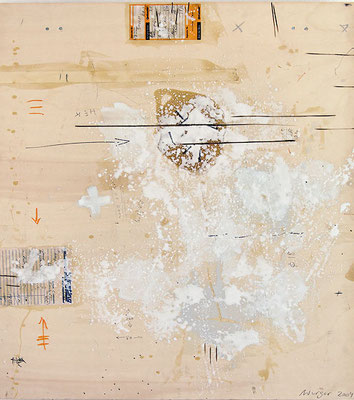 Ohne Titel 2004, Mischtechnik auf Holz 100 x 90 cm