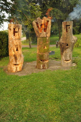 Feuerskulptur, Oliver Sander, Burning Beard,