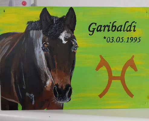 Boxenschild Acrylfarbe auf Holz 20x30cm (versiegelt mit Bootslack)