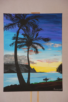 "Urlaub" Acrylfarbe auf 30x40 cm Keilrahmen