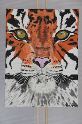 "Tiger" Ölfarbe auf 30x40 cm Keilrahmen