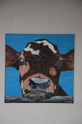 "Kälbchen" Acrylfarbe auf 20x20 cm Keilrahmen