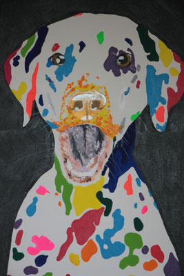 "Dalmatiner colorful" in Acryl auf 50x70cm Keilrahmen