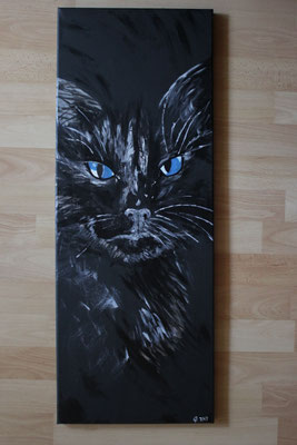"Katze" Acrylfarbe auf 40x80 cm Keilrahmen