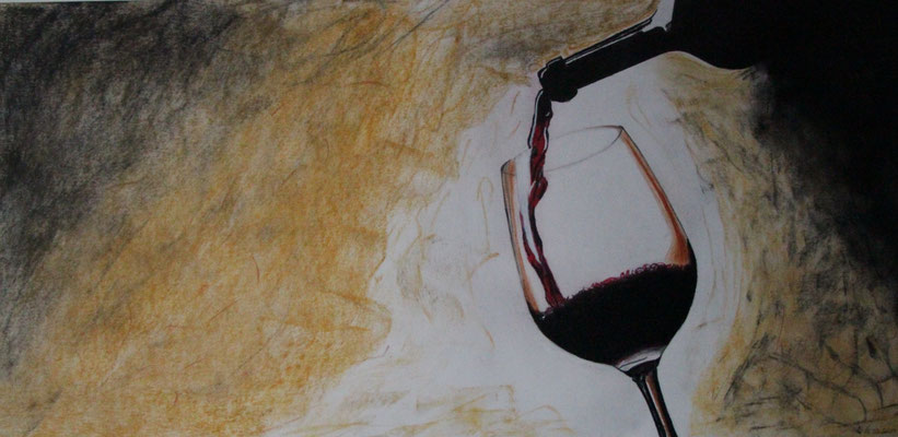 "Der Wein" Pastellkreide auf 40x82 cm Künstlerpapier