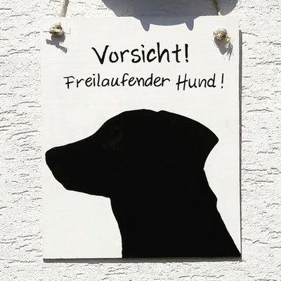 Hinweisschild "Benjis Silhouette" Acrylfarbe auf 20x30 cm Holz