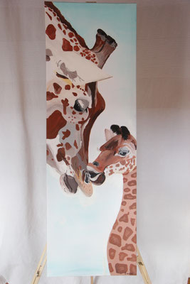 "Mutter-Kind-Liebe" Acrylfarbe auf 40x120cm Keilrahmen