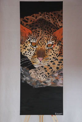 "Leopard" Ölfarbe auf 30x80 cm Keilrahmen