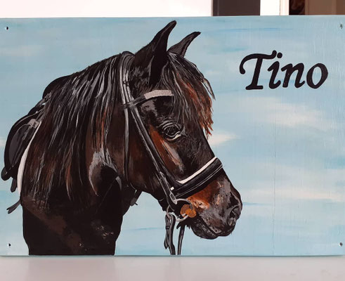 Boxenschild Acrylfarbe auf Holz 20x30cm (versiegelt mit Bootslack)