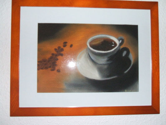 "Kaffeezeit" Pastellkreide auf 30x40 cm Künstlerpapier